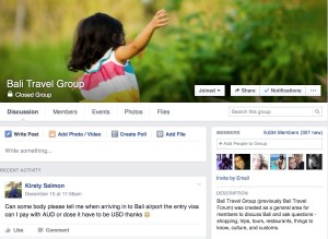 bali travel forum group facebook