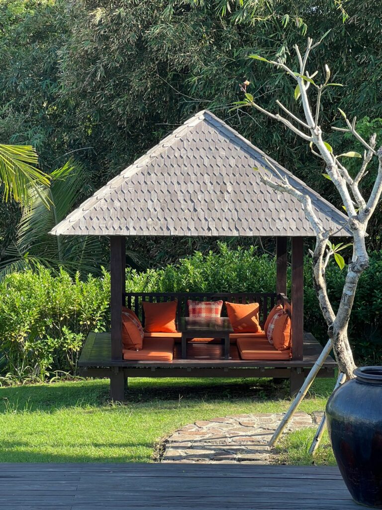 A Balinese bale structure at villa Bulung Daya